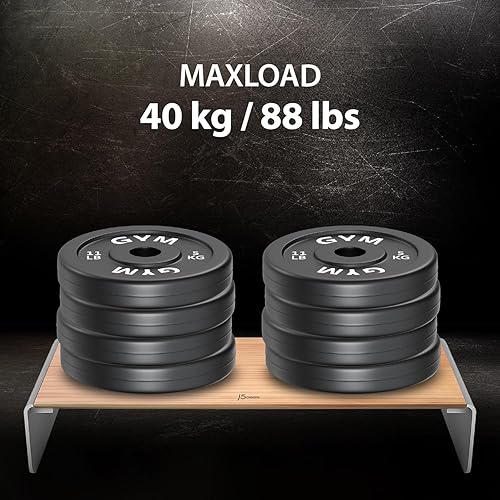 Miniatura 5 de j5create Soporte de monitor de alta calidad, fabricado con madera elegante y material de aluminio elegante, pantallaTVpantallaimpresoraelevador