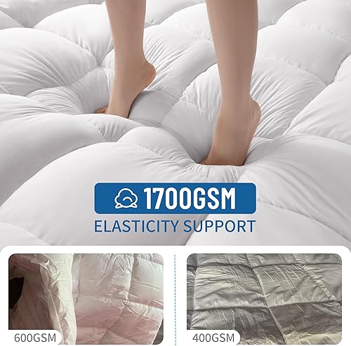 Miniatura 2 de Cubrecolchón  Funda de almohada de apoyo extra firme, funda de colchón, espuma viscoelástica con gel para aliviar la presión del dolor de espalda