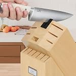 Ensemble de couteau de qualité supérieure, acier inoxydable à haute teneur en carbone forgé, ensemble de couteaux pour la cuisine, poignée ergonomique triple rivet, des années de maîtrise de l'artisanat (naturel Pro,15PCS)