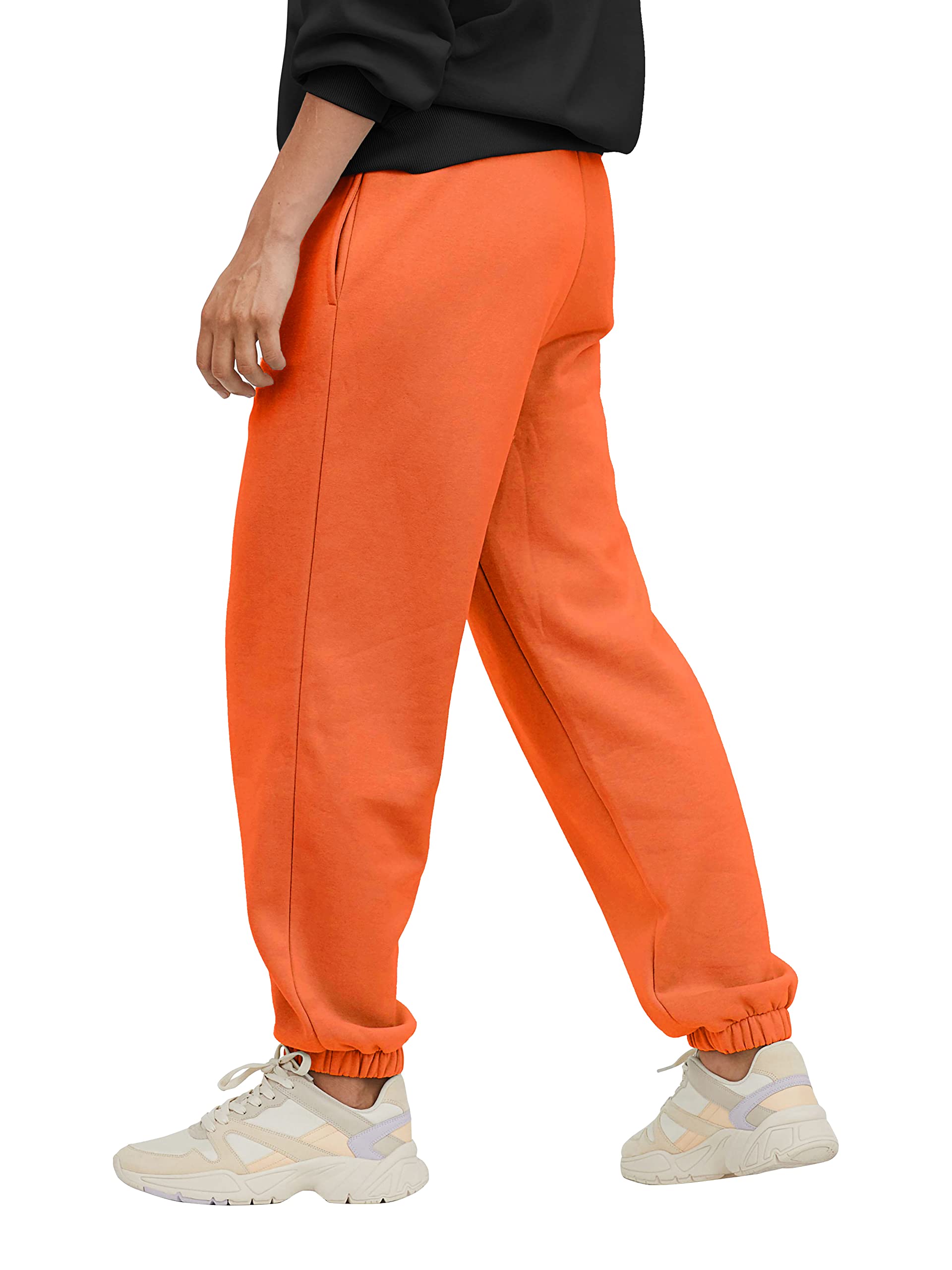 Ma Croix Mens Lightweight Sweapants with Pockets Elastic Waist Joggers (Small, 1ih02_Orange)