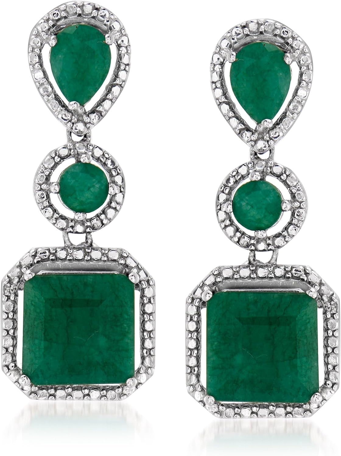 Ross-Simons Pair of Gemstone Drop Earrings in Sterling Silver