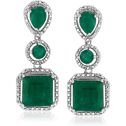 Ross-Simons Pair of Gemstone Drop Earrings in Sterling Silver