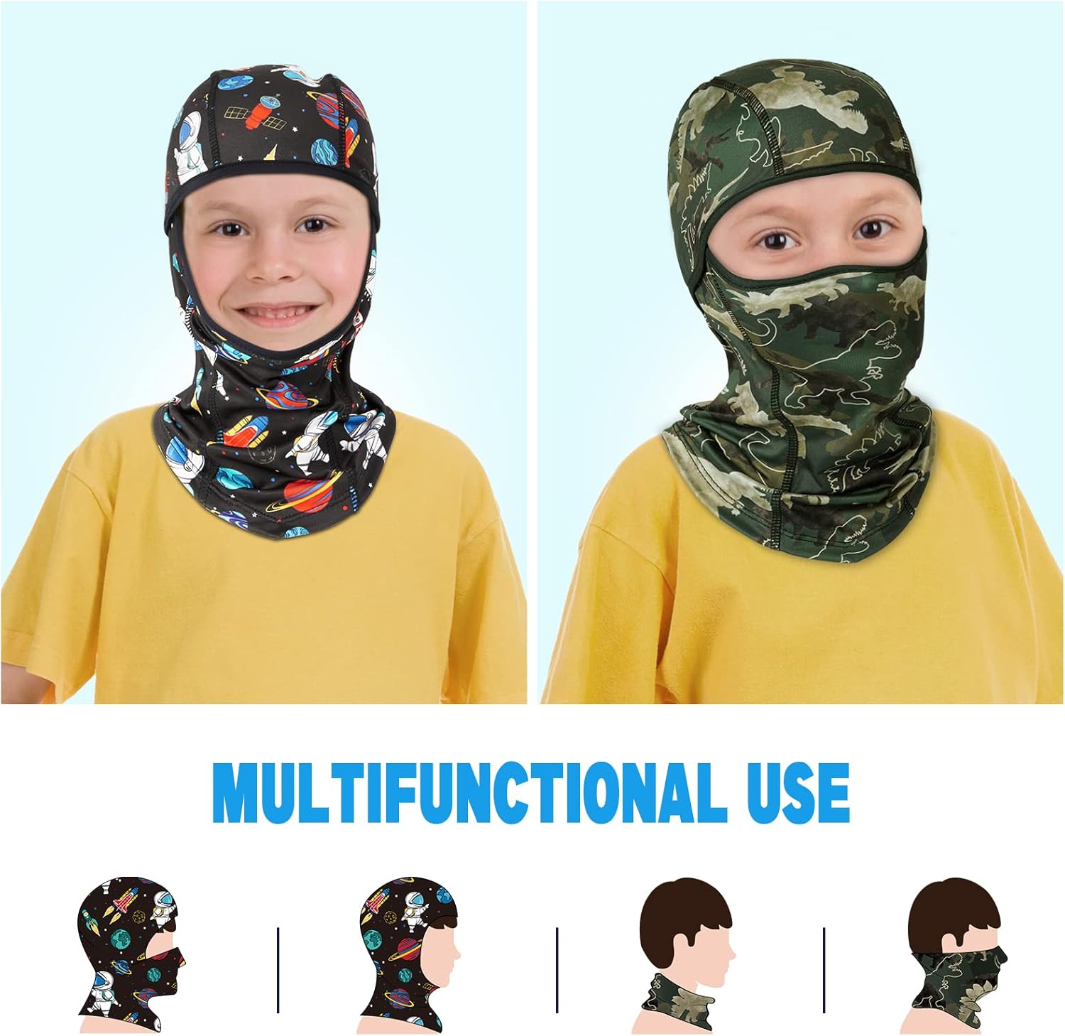 Dinosaurs Kids Balaclava Windproof Ski Face Warmer Neck Warmer for Boys Girls - Image 5