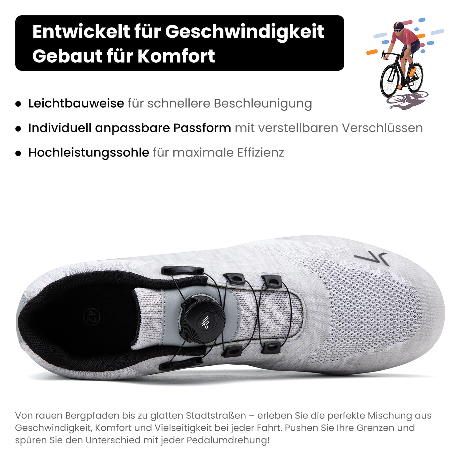 Feyenold Herren Fahrradschuhe Damen Radsport Schuhe Kompatibel mit Peloton Look SPD SPD-SL Lock Delta Pedal
