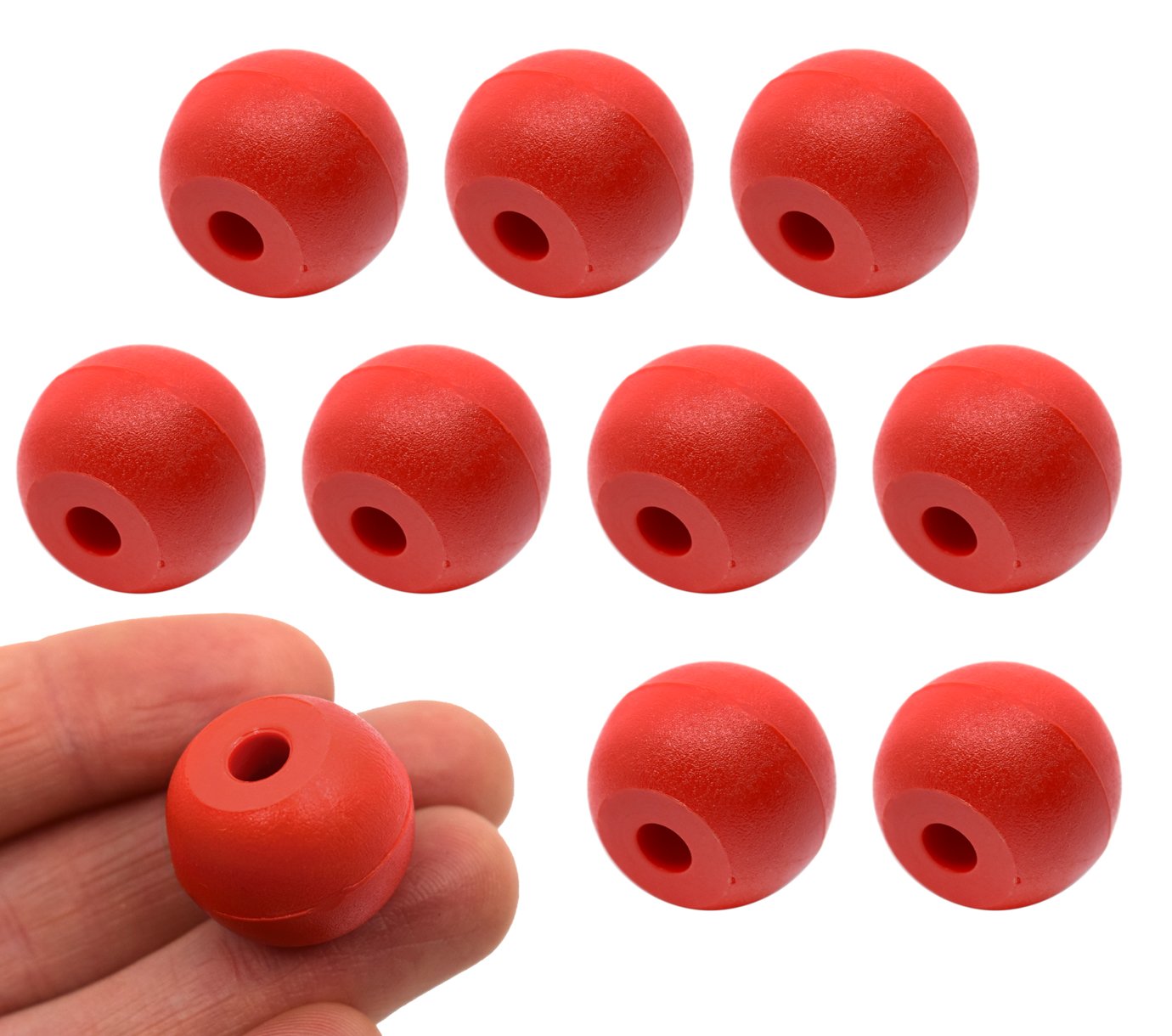 EISCO Molecular Model Atoms, Red, Pack of 10-2.2cm, 2 Holes - Spare Extra Parts