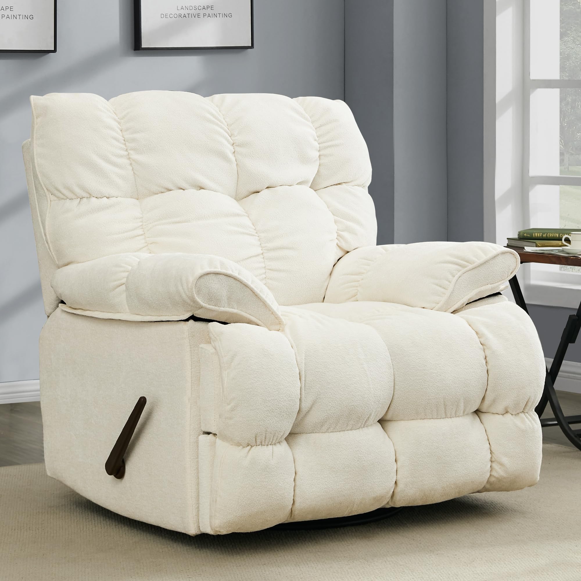 COOSLEEP Oversized Swivel Rocker Recliner Chair, Glider