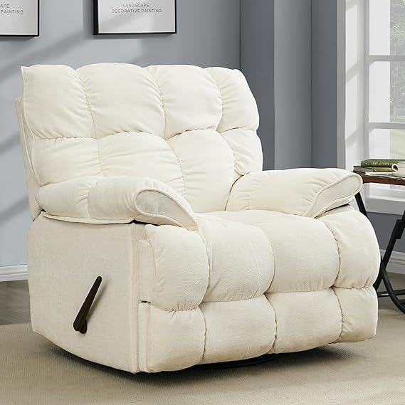 Amazon.com: Pationate Oversized Rocker Recliner Chair,Manual Swivel ...