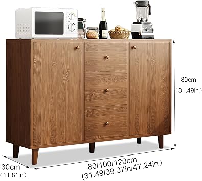 Buffet Cabinet with Storage, Sideboard Cabinet Modern, Tall Media Console Mid Century Coffee Bar Table for Living Room Kitchen Dining Room Hallway(120cm/47.24in)