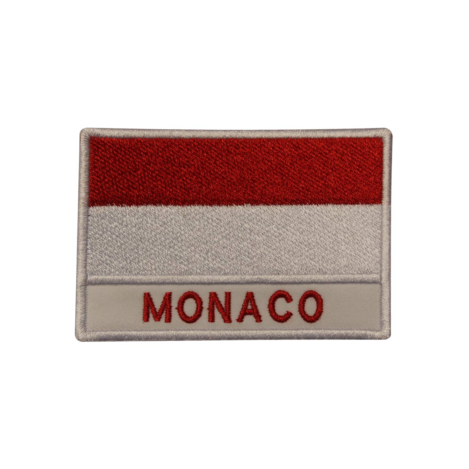 Toppa Stemma Bandiera Del Monaco U24 - Applicazione Termoadesiva O Da Cucire, 9 X 6 Cm