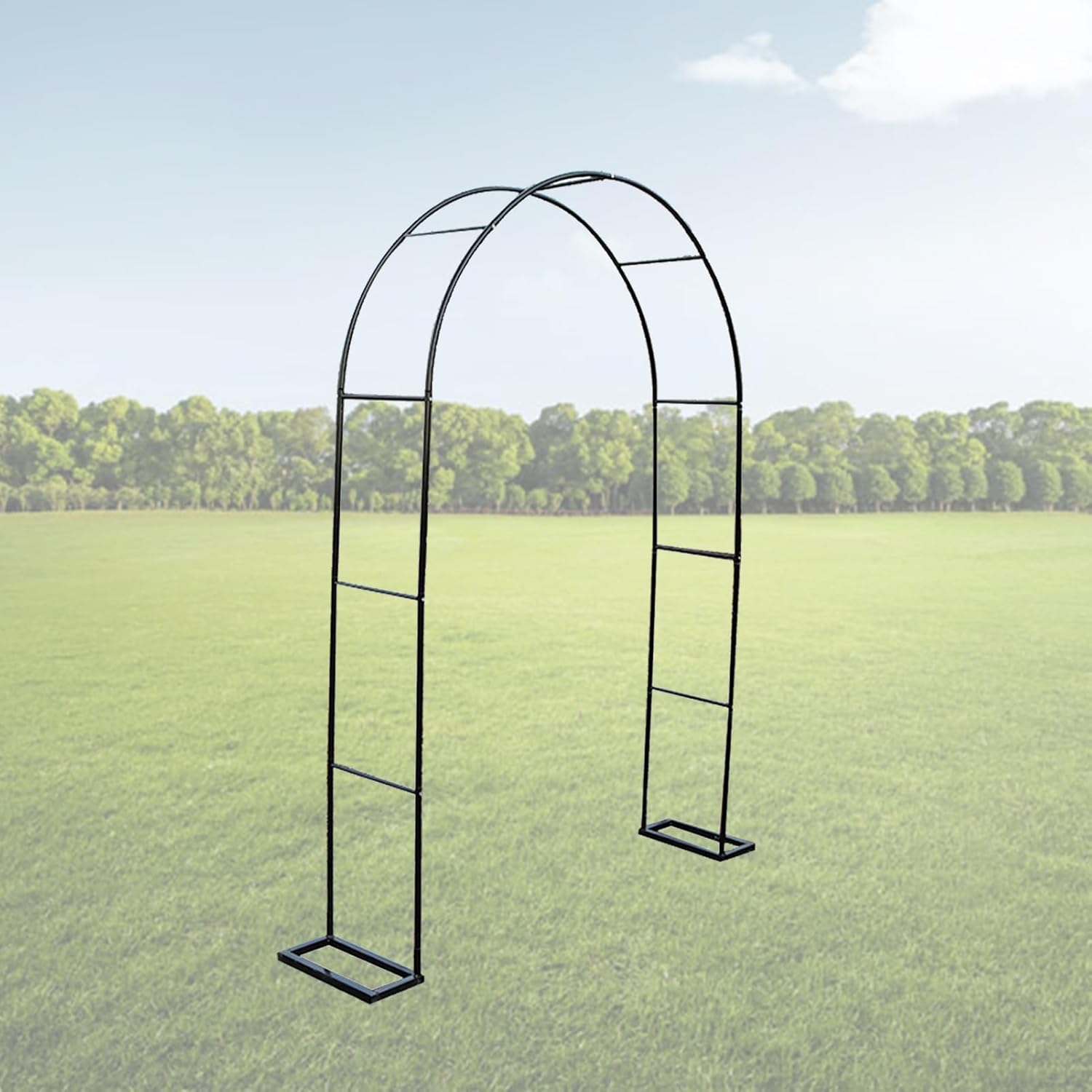 Garden Arches Metal, Iron Art Garden Arches, Wedding Pergola Arbor, Garden Arbor Trellis, Roses Climbing Plants Support Archway, for Flowers, Fruits, Vegetables Arch Decor (Color : Black, Size : W12