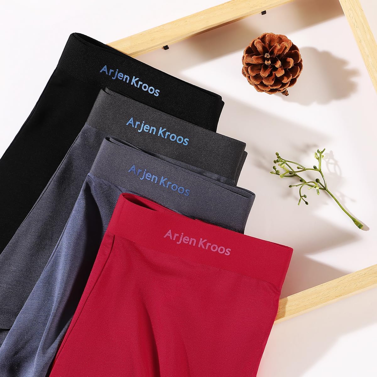 Arjen Kroos Underwear for Men 4 Pack Breathable Modal Boxer Briefs Silky Trunks - Image 6