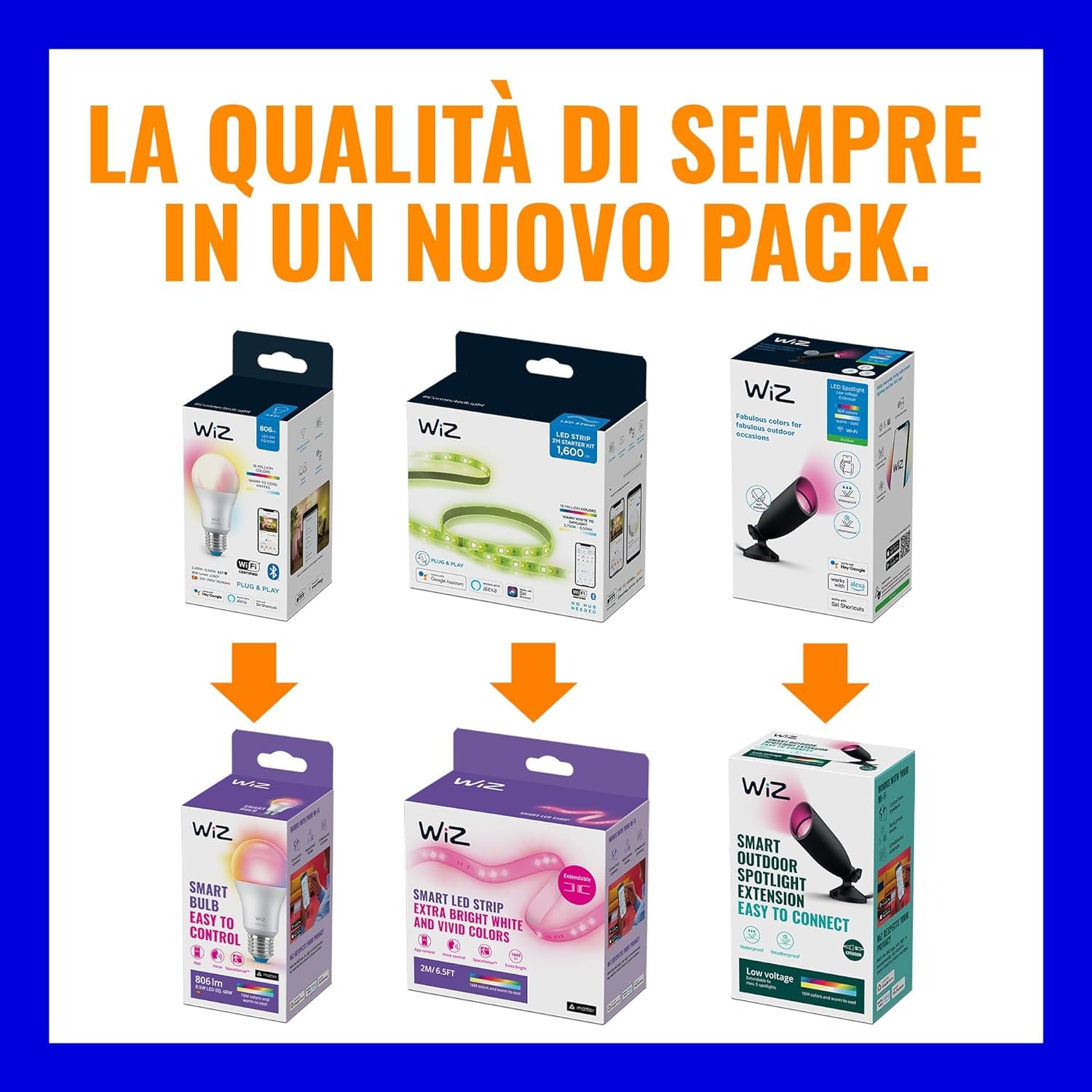 WiZ Lampadina Smart WiFi, Luce Bianca o Colorata Dimmerabile, E14, 40 W, Tecnologia SpaceSense, Controllo Vocale (Alexa, Apple HomeKit, Google Home)