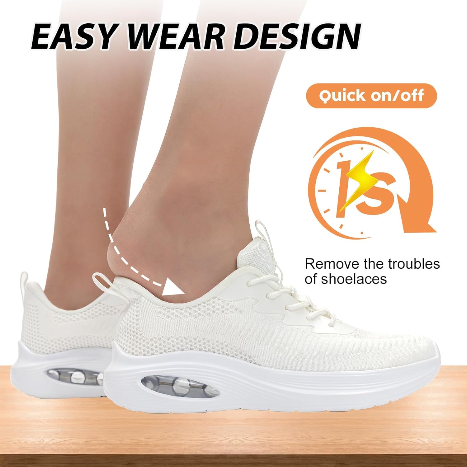 ZYEN Wide Toe Box Shoes Women Air Cushion Road Running Shoes Extra Wide Width Sneakers Arch Support Gym Athletic Tennis Sneakers Lightweight Breathable Walking Shoes - Image 4