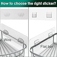 Vista 9 de Adhesivo de repuesto para organizador de ducha, tira adhesiva de ducha, gancho organizador de estantes de almacenamiento de baño, ganchos adhesivos