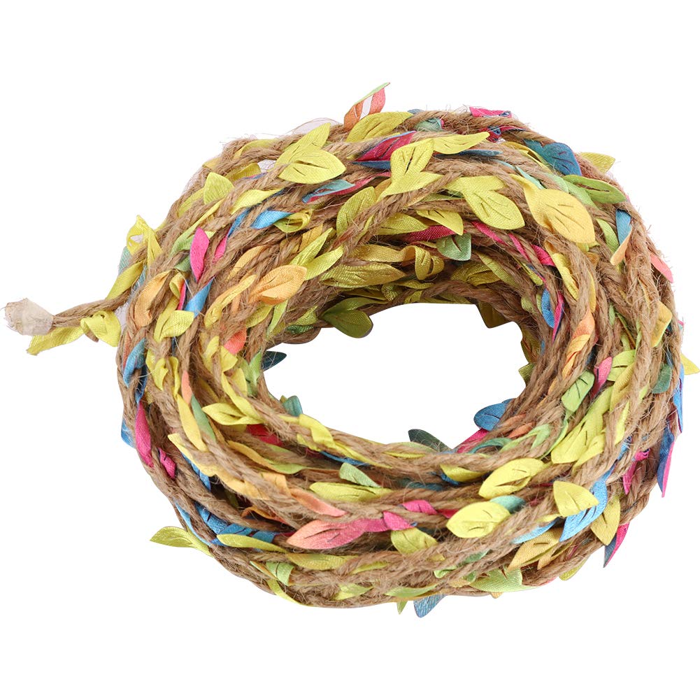 10M Artificial Leaf Rope, Vine Garland Weaving Fake Green Leaves Jute Twine Hanging Foliage Ivy Hemp Rope DIY Decoration Wall Hanging Silk Flower Garland Wreath for Wedding Party Home Craft Decor