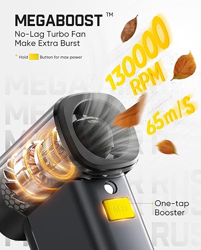 Miniatura 2 de Fanttik B10 Pro Max Plumero de Aire Eléctrico, Motor Sin Escobillas de 130000RPM, Plumero de Aire Comprimido, 6 Engranajes Ajustables, Impulsor de