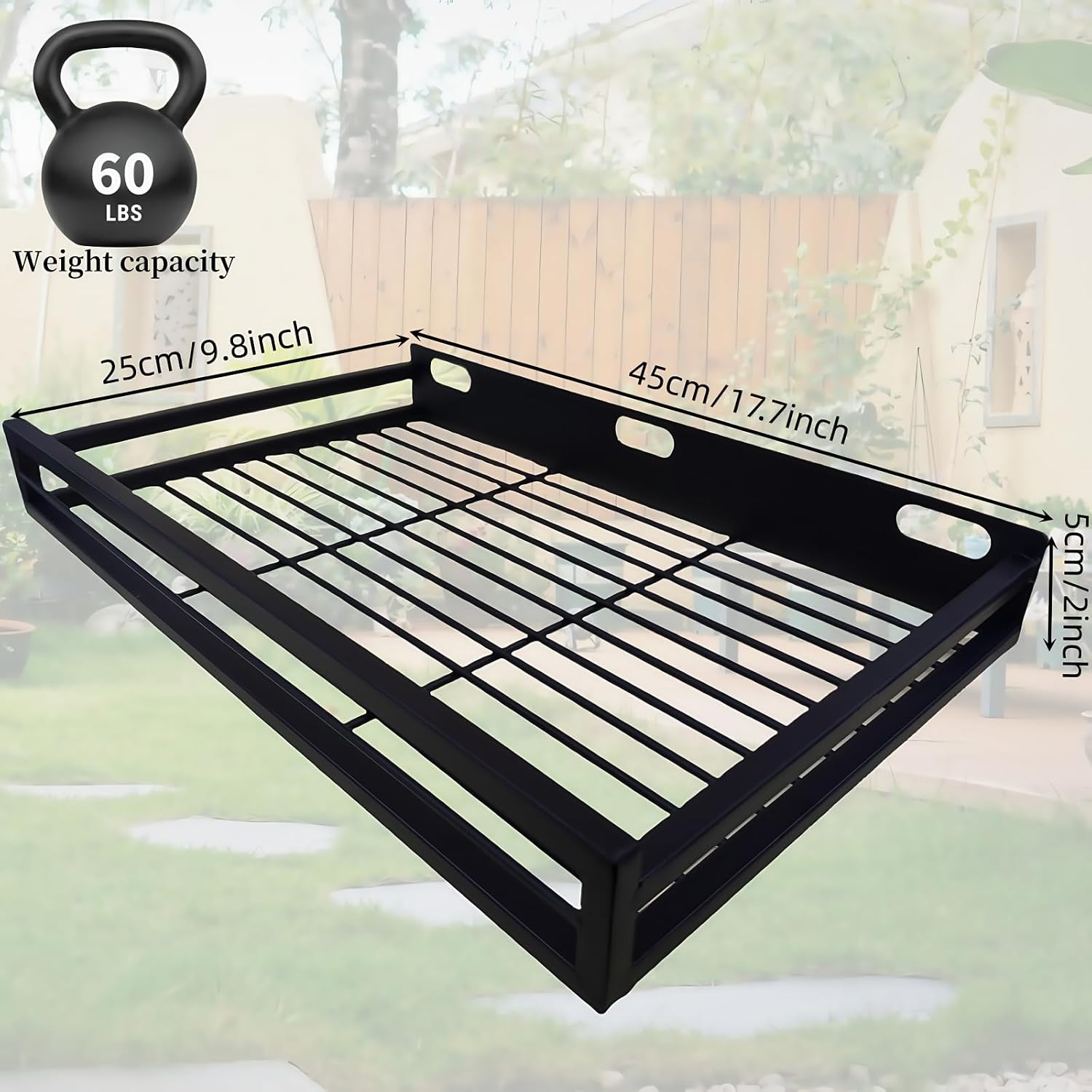 For Resin Shelf Accessory Outdoor Sheds Storage,17.7" x 9.8" x 2",with EZ Bolt Assembly,Wall Mount Tool Organizer,Space-Saving Shelf for Outdoor Storage Sheds