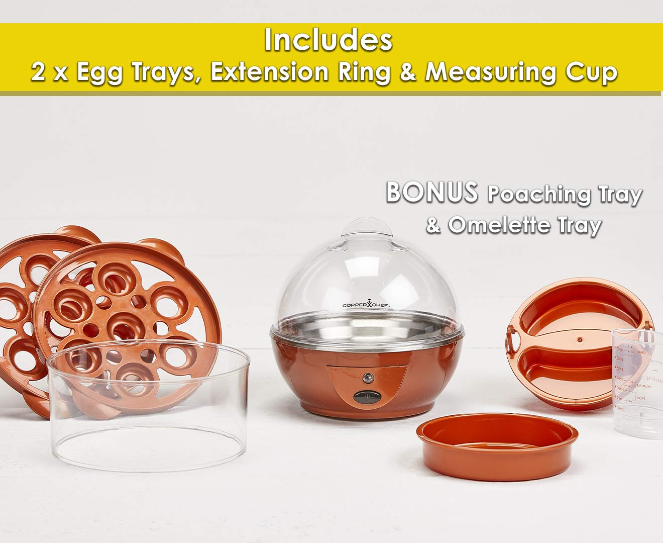 Automatic Egg Cooker For Hard Boiled And Poached Eggs Copper Chef ...