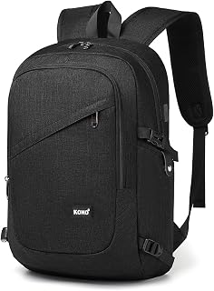 KONO Zaino Porta PC 15.6/17.3 Pollici con Porta USB, Zaino da Lavoro Uomo Impermeabile per Università Viaggi Aereo, Design Elegante