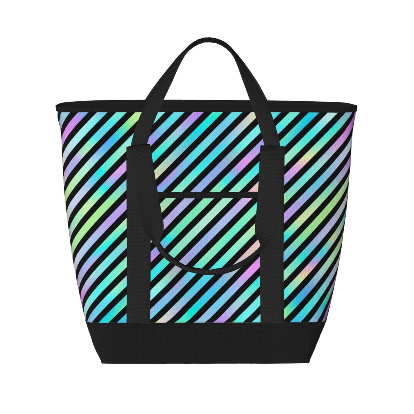 Sac d'épicerie isotherme à rayures pour le transport des courses