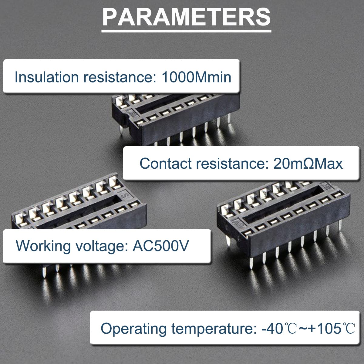 Chip Spring Socket Snapklik.com : 50PCS 16Pin IC Chip Socket Adaptor 2.54mm Pitch Type ...