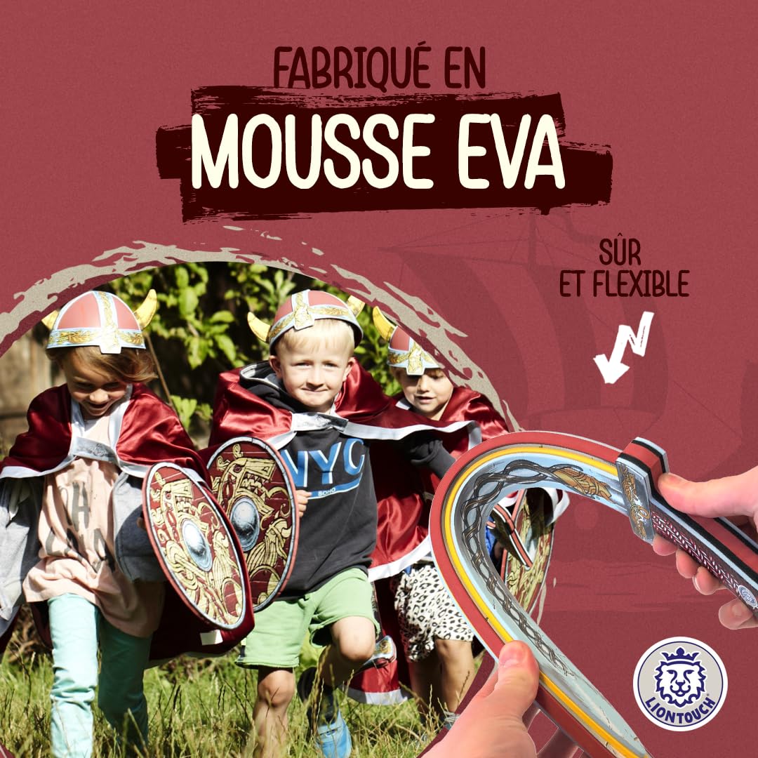 Liontouch - Viking Zwaard, Rood | Voor kinderen Vanaf 3 Jaar | Speelgoed Van Chief Harald Voor Kleine Krijgers & Berserkers | Veilig Wapen & Accessoire Voor Jongens Verkleedpartijen & Kostuums