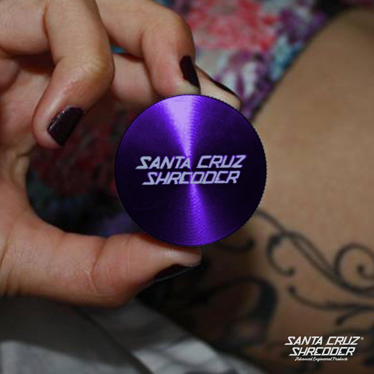 Santa Cruz Shredder Metal Herb Grinder Knurled Top for Stronger Grip 3 Piece Small 1.7" (Purple)