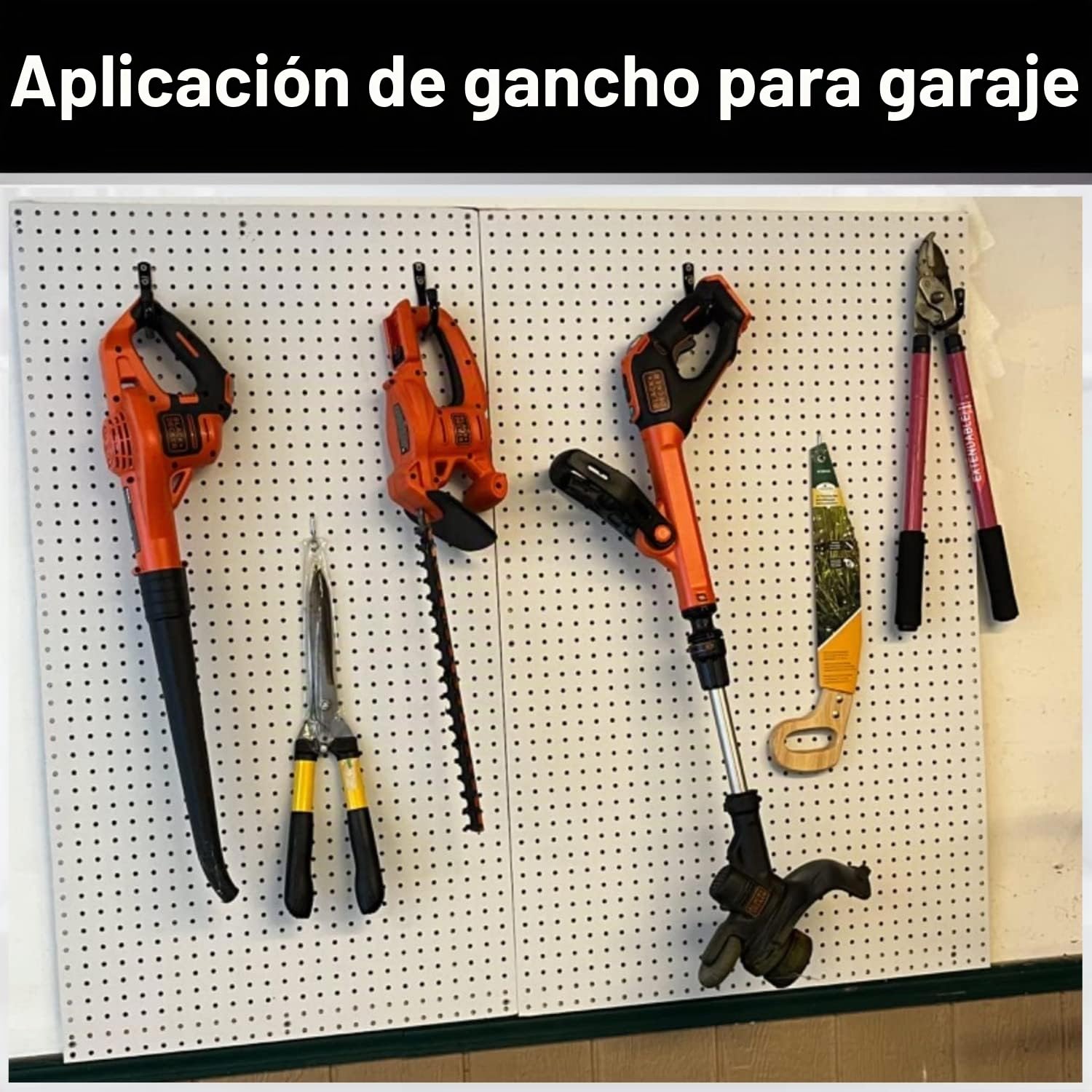 Ganchos de almacenamiento de garaje de 9 cm, resistentes para montar en la pared, paquete de 12 perchas ideales para herramientas, bicicletas, escaleras, sillas