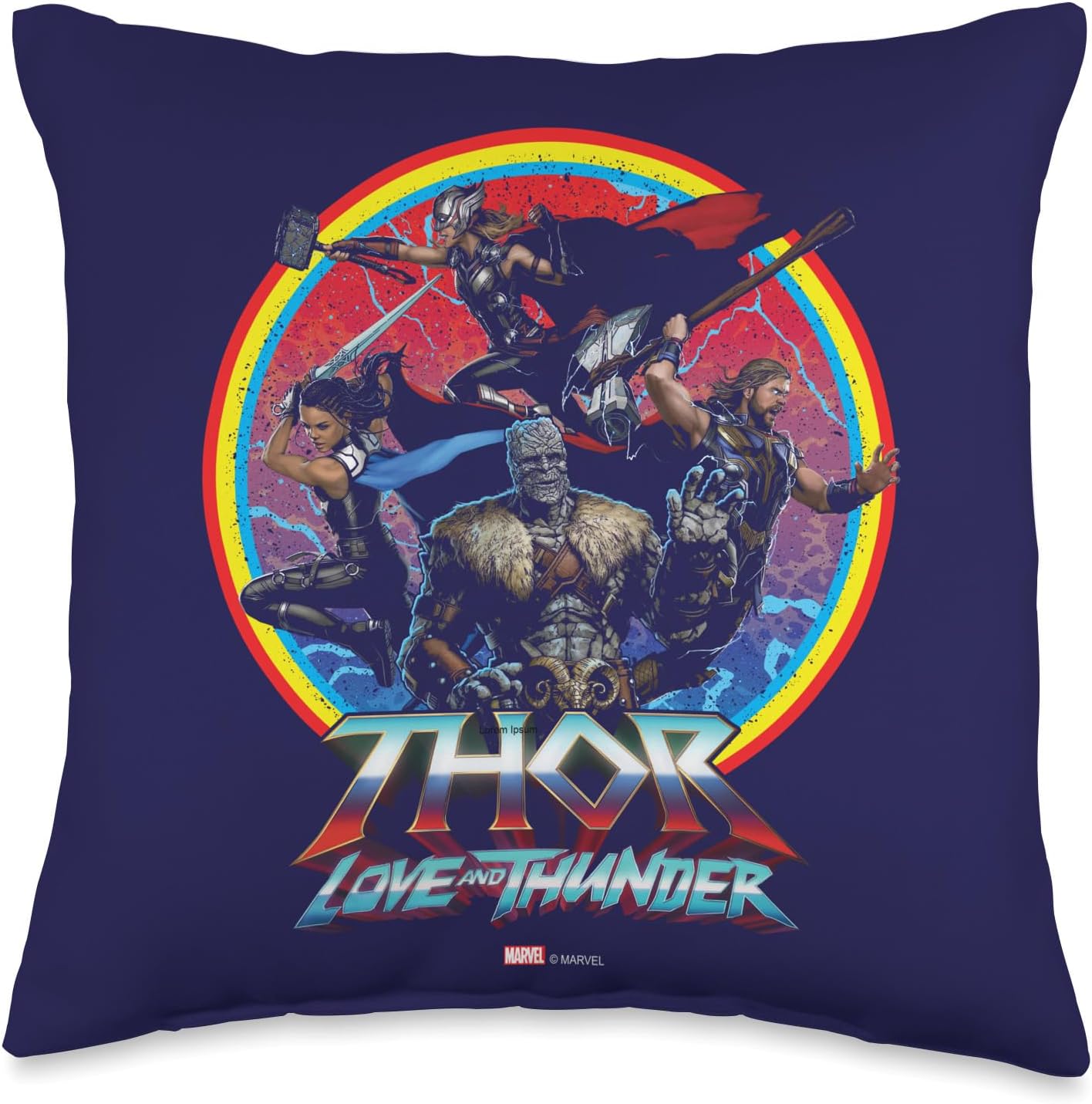 Marvel Thor: Love and Thunder Character Badge Throw Pillow