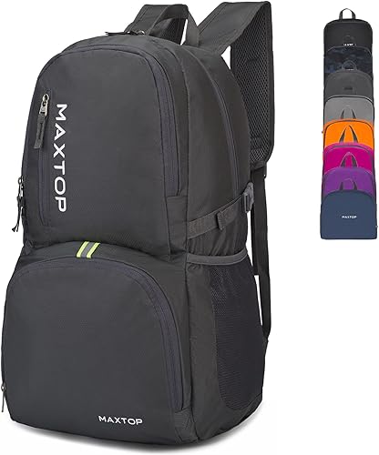 Miniatura 10 de MAXTOP Mochila plegable ligera de 40/50L para senderismo, viajes, camping, resistente al agua, plegable, para viajes al aire libre Azul /