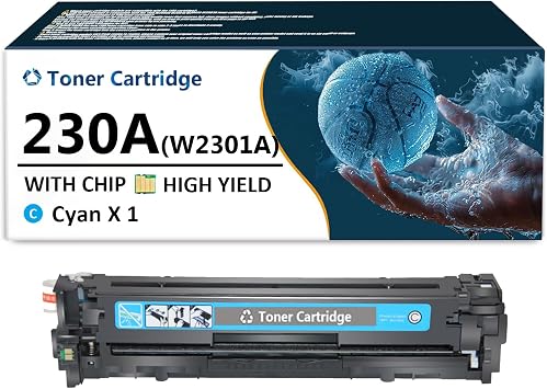 230A Toner Cartridge Replacement for HP 230A W2300A W2301A W2303A W2302A Toner Cartridges Compatible for HP Color Laserjet Pro 4203dw 4203dn MFP 4303dw Printers 1 Cyan
