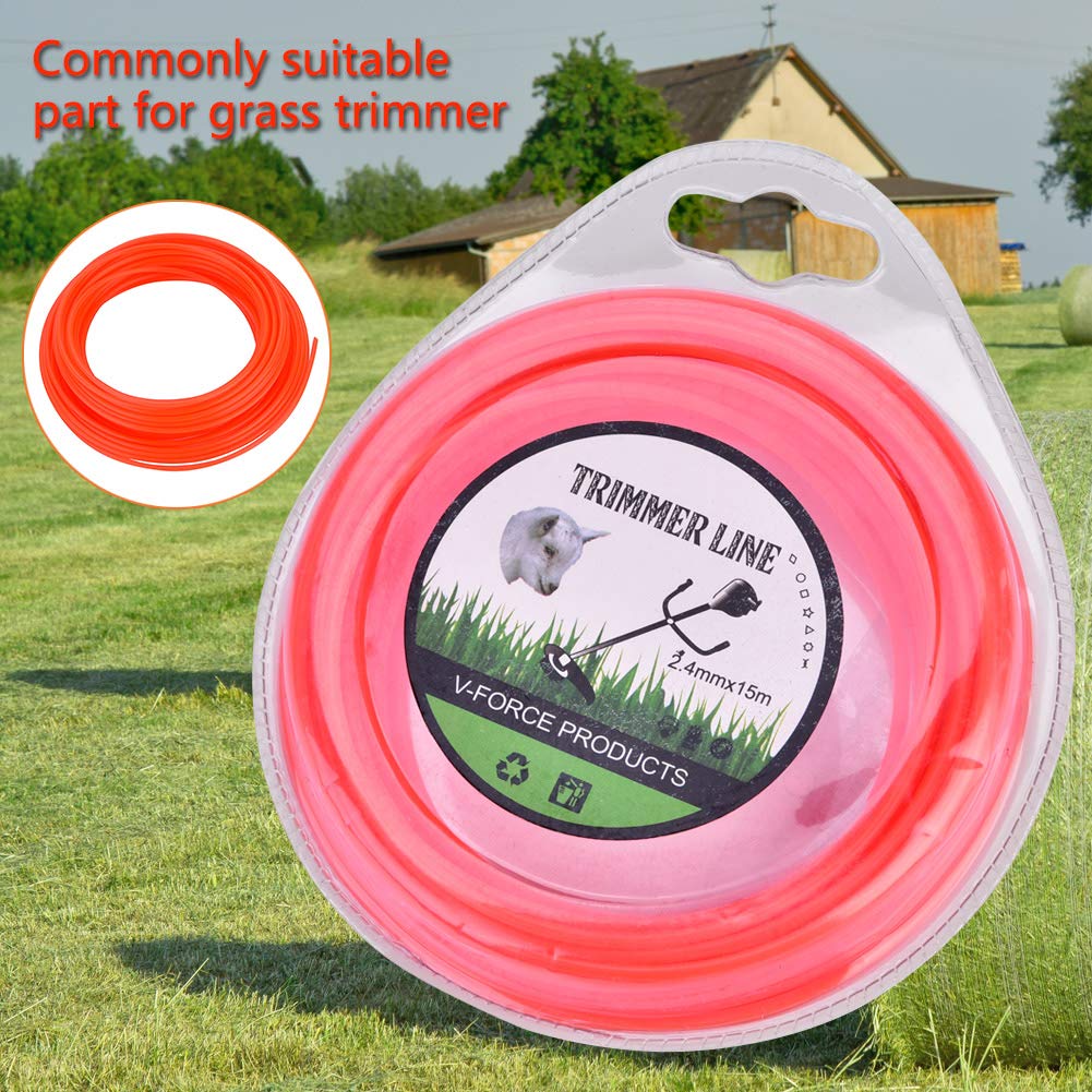 Trimmer Line, Round Trimmer Cord Line Trimmer Line Weedeater String String Trimmer Line for Lawn Mower Brush Cutter Grass Trimmer Strimmer(Red)