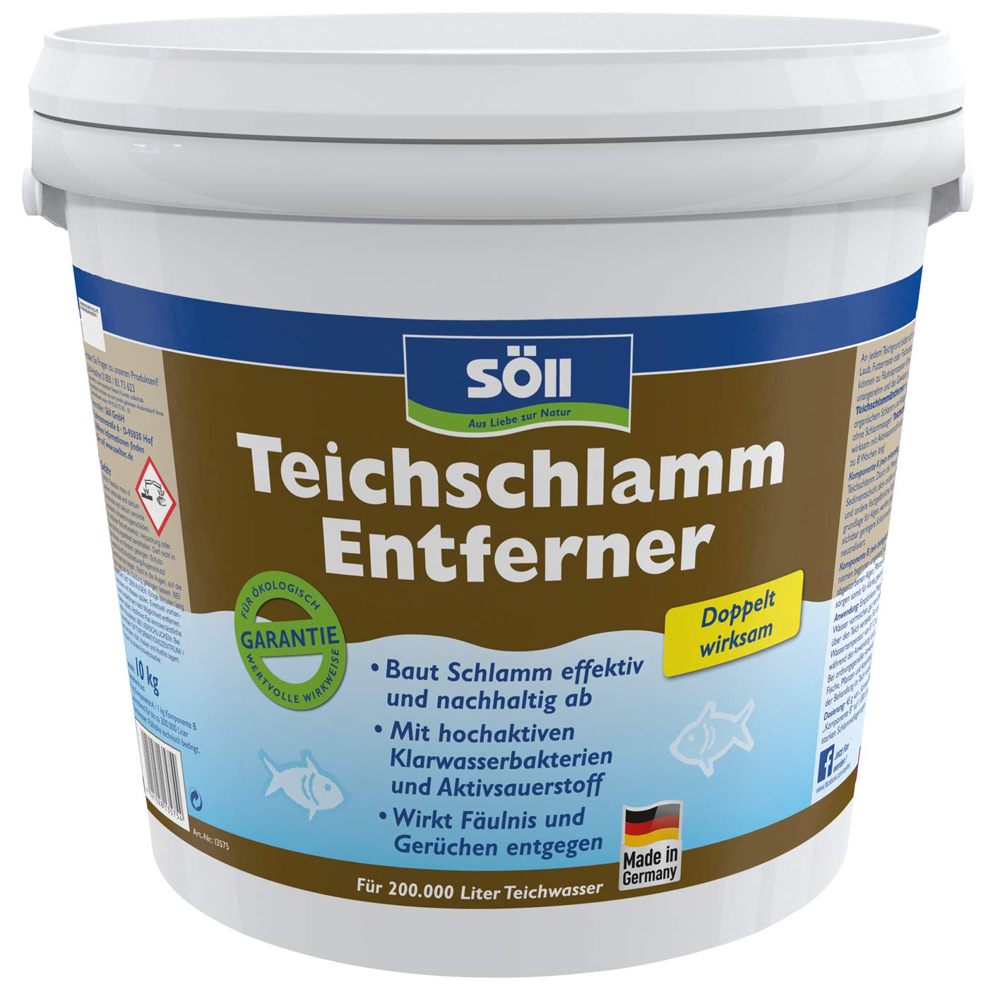 Söll 81280 TeichschlammEntferner 10 kg - biologischer Teichreiniger entfernt organischen Schlamm und Ablagerungen im Gartenteich Fischteich Schwimmteich Koiteich