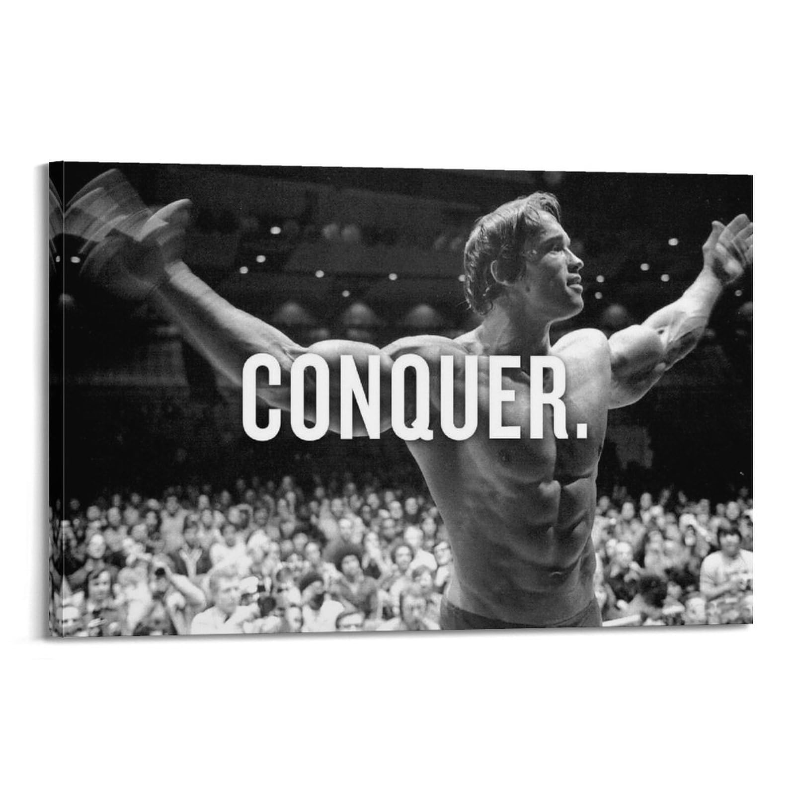 Póster De Lienzo Arnold Schwarzenegger 'Conquer' - 60x90 Cm, Decoración Moderna Para Pared