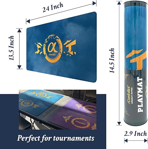 Miniatura 9 de Tapete de juego Pokémon, 13.5 x 24 pulgadas, tapete de cartas MTG, Magic The Gathering, YuGiOh Playmat, Legacy Series Ultra Premium Game Mat para