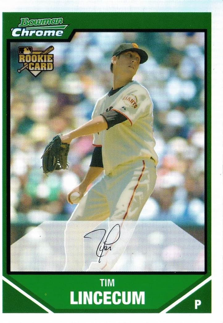 2007 Bowman Chrome Draft Picks Refractor Baseball #BDP11 Tim Lincecum Rookie Card