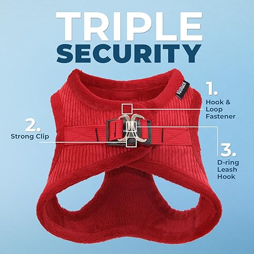 Miniatura 3 de Voyager de Best Pet Supplies - Arnés de felpa suave pperro, arnés de chaleco y correa reflectante de 5 pies cmango de neopreno pperros pequeños y