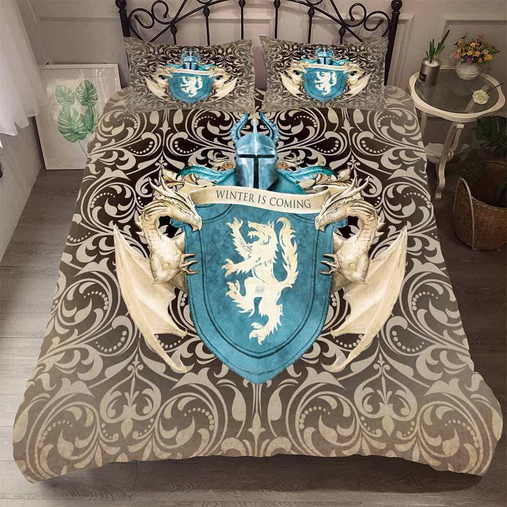 Ste-X Bedding Set 3 Pieces 2 Pillowcase Super Soft Breathable Microfiber Hypoallergenic (200x200cm(Double),WINTER IS COMING)