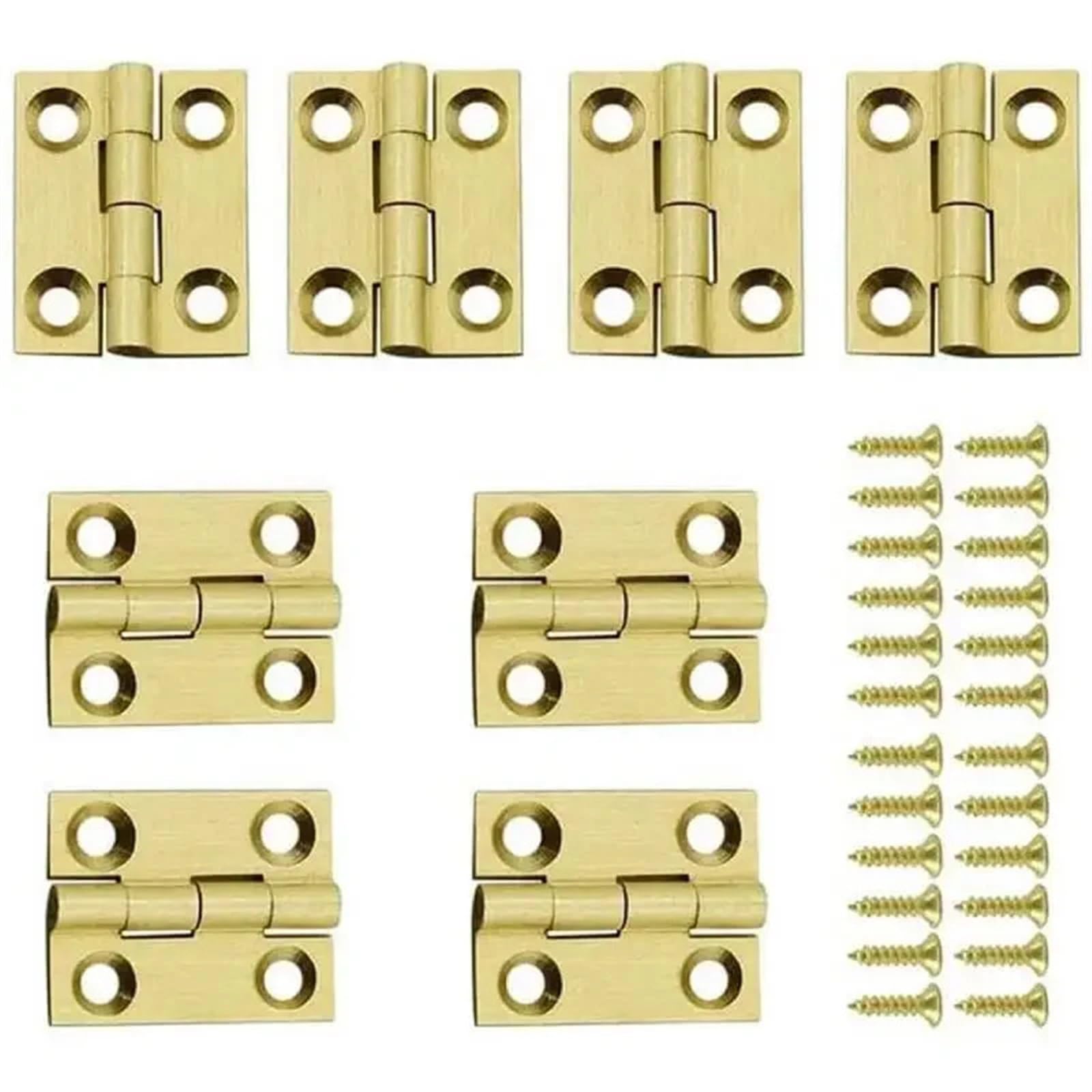 Ymuguegh One Color 10 Pcs Mini Cabinet Drawer Butt Hinge Connectors With Screws Solid Brass Hinges Cabinet Drawers For Wooden Boxes(10Pcs Silver)