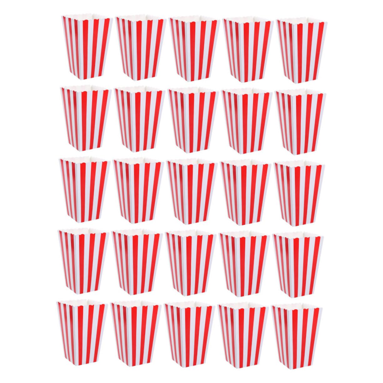 minkissy Popcorn Containers 25pcs Retro Striped Paper Snack Cups Theater Popcorn Boxes for Party Snack Holder