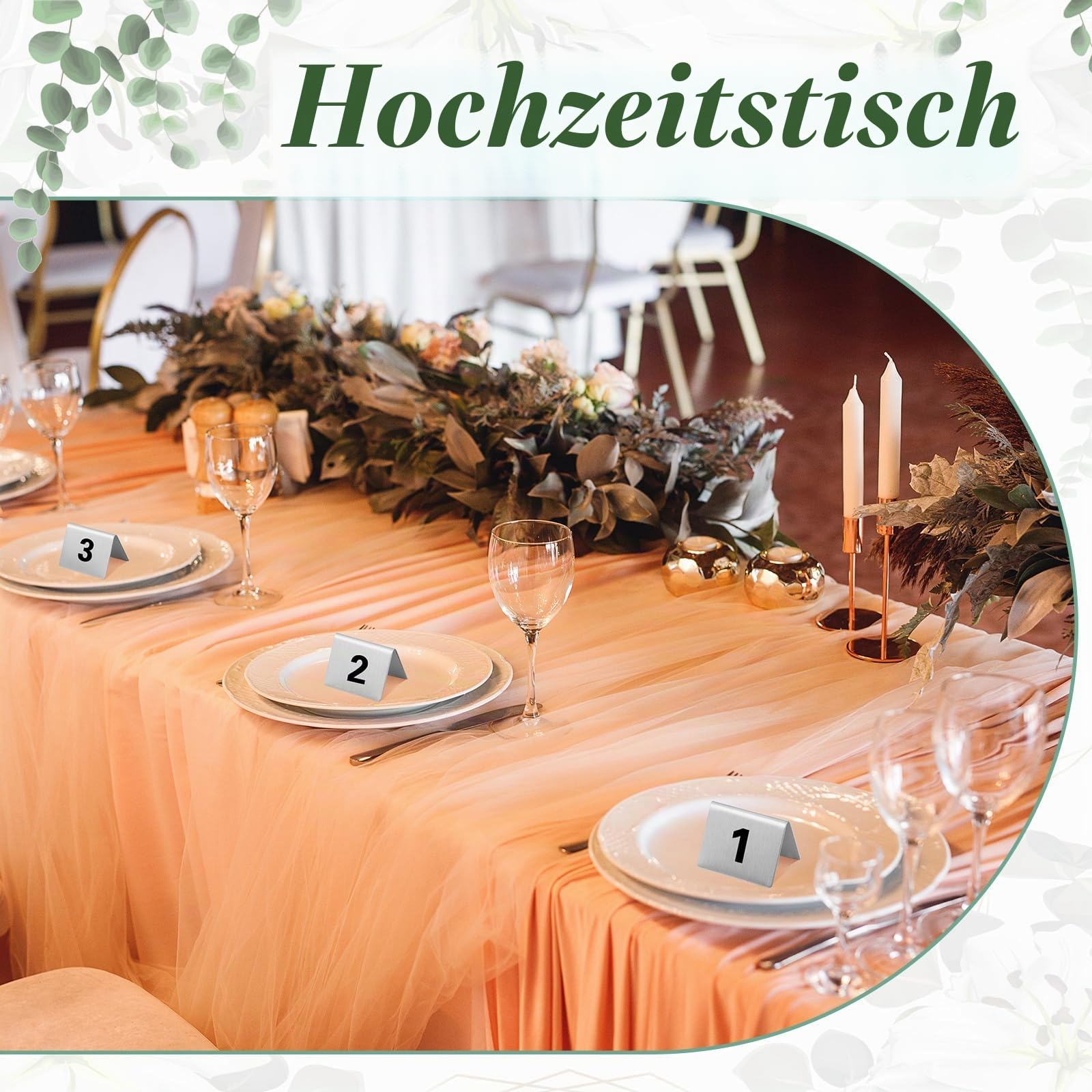 Wenqik 100 Stück Edelstahl-Tischnummern 1-100, 5,1 x 4,1 cm, doppelseitig, Zelt-Stil, Tisch-Display-Karten für Hochzeitsempfang, Restaurant, Party, Café und Veranstaltungen