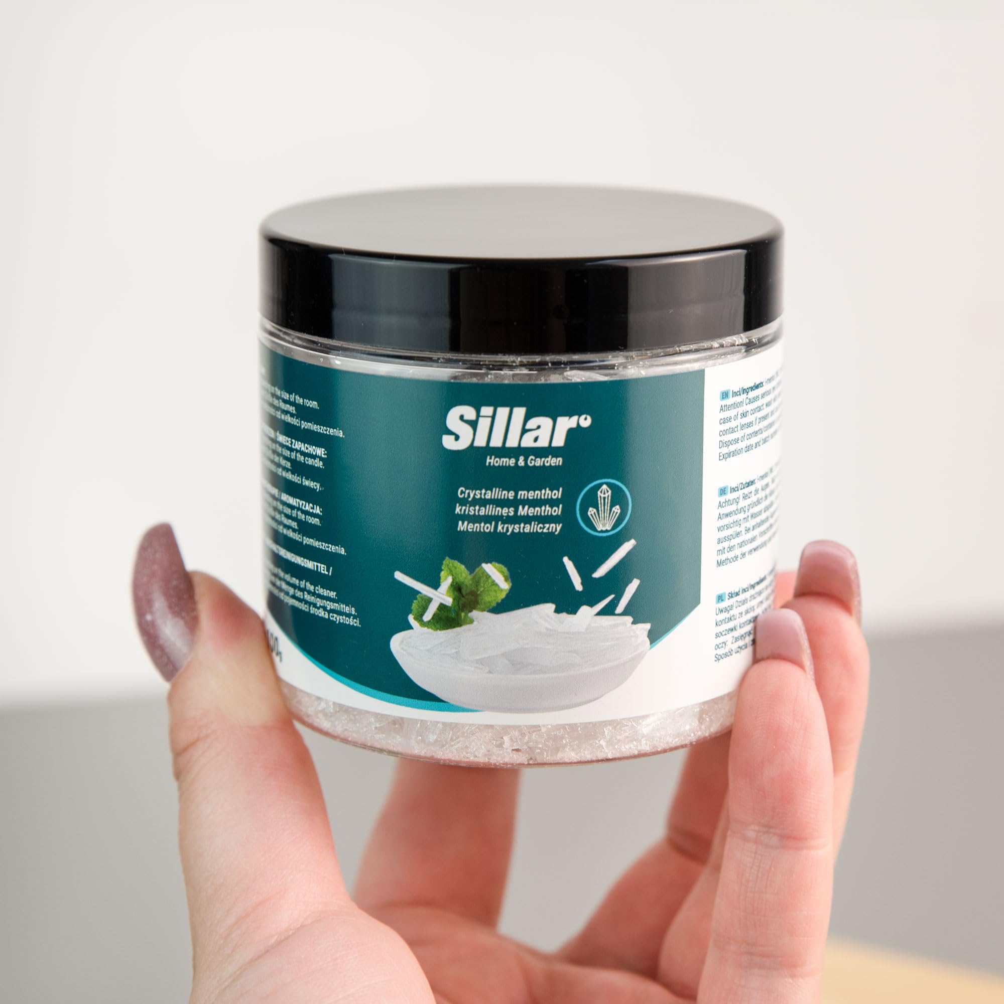 Sillar Accessoire pour Sauna, Cristaux de Menthol 2x100g, Cristaux de Menthol pour le Sauna à Inhaler | Cristaux de Menthol de Menthe Pure | Set Cadeau pour Sauna, Infusion de Menthol