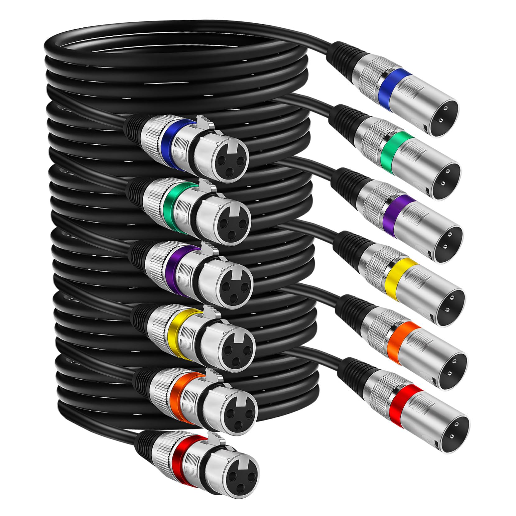 TOYANDONA 6 Sztuk Metalowa Obudowa Podwójnie Ekranowany Drut Kable Głośnikowe Przewód Xlr Kabel Mikrofonu Xlr Kable Mikrofonowe ęski Na Żeński Kabel Mikrofonowy Mikrofon Kabel Miksera