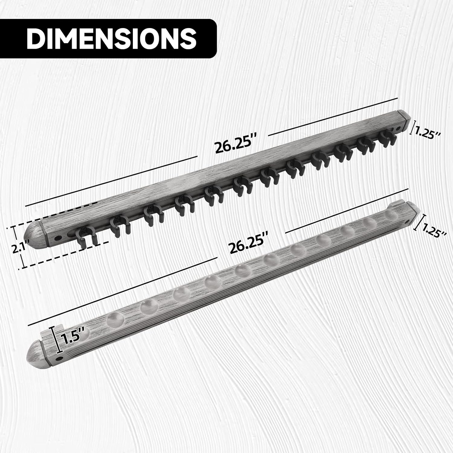 GSE Games & Sports Expert 2-Piece 6/8/12 Billiard Pool Cue Rack Wall Mounted Holders, Billiard Cue Sticks Wall Rack Set