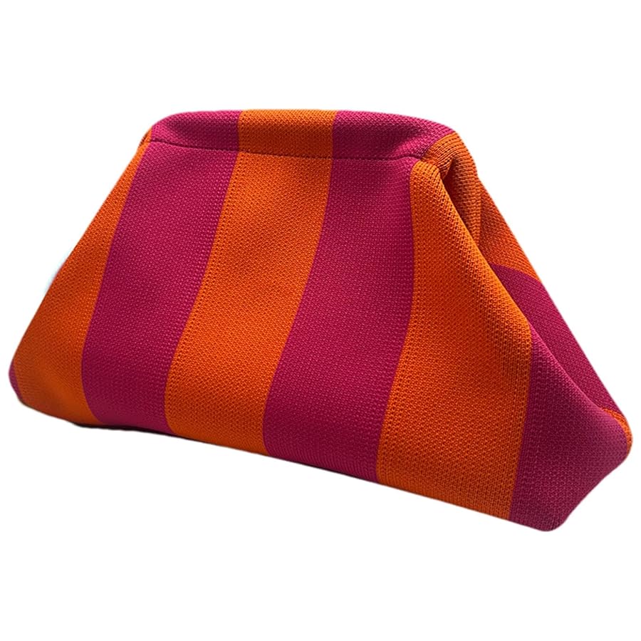 Pochette All'Uncinetto Color Block - Chiusura A Scatto, 31x17x13cm, Per Spiaggia E Serate - Foto 5