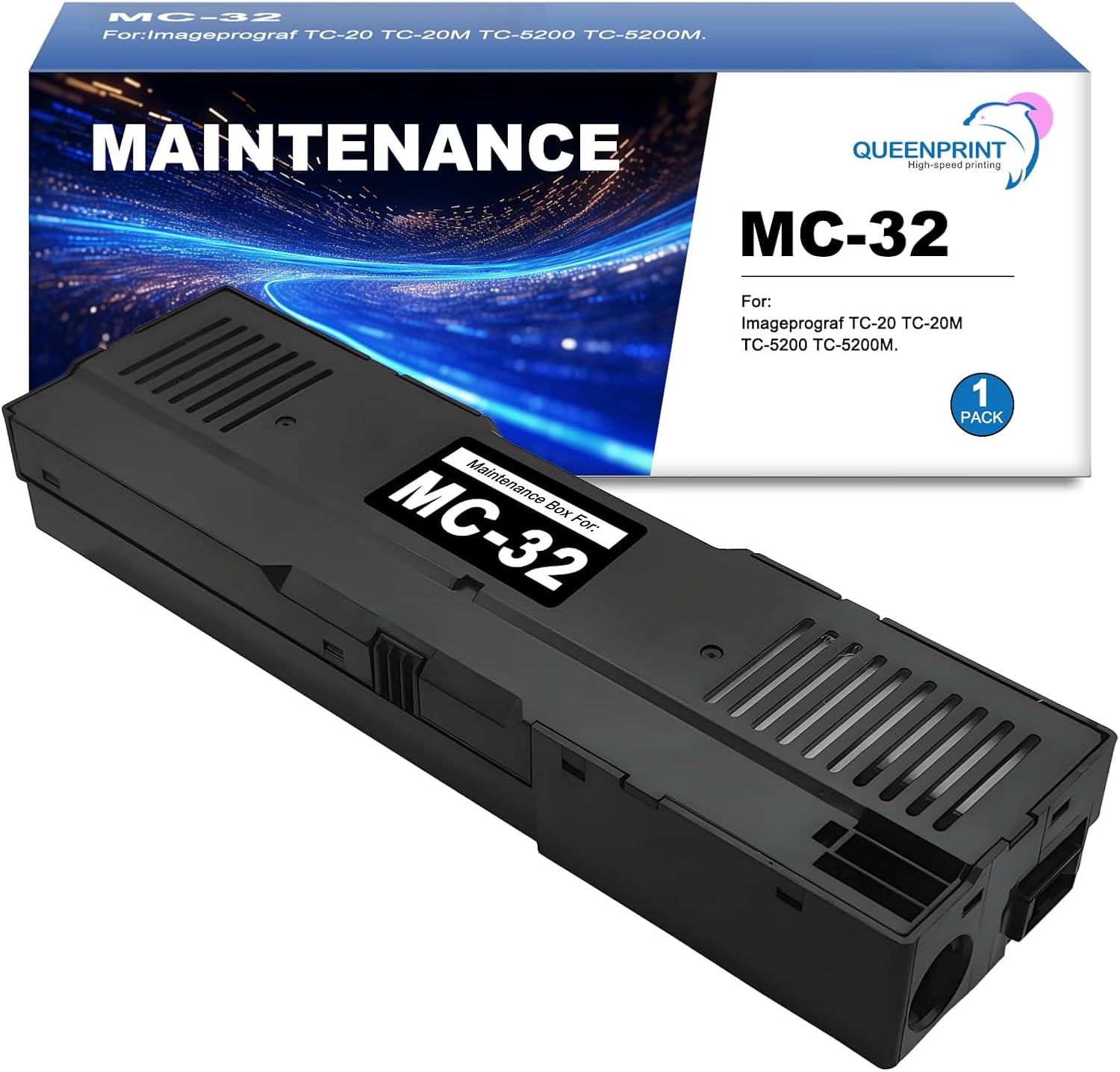 MC-32 Maintenance Cartridge Replacement for Canon imagePROGRAF TC-20 TC-20M TC-5200 TC-5200M - Compatible MC 32 Waste Ink Tank with Chip