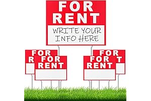 4 Pcs For Rent Signs with Stakes: Double-Sided, High-Visibility Yard Signs for Maximum Exposure