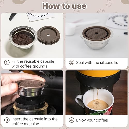 Miniatura 5 de Cápsulas reutilizables compatibles con Nespresso Vertuo PlusVertuo NextVertuo POP, cápsulas recargables de acero inoxidable 2.7 fl oz