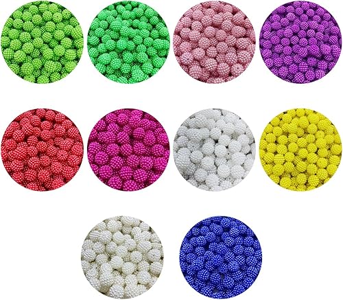 Miniatura 3 de ECYC 20 cuentas acrílicas de bayberry de 0.472 pulgadas, hermosas cuentas redondas espaciadoras de cristal sueltas para manualidades, collares,