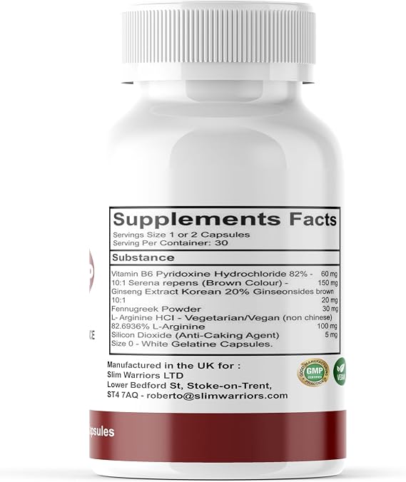 BoostUp for Men - Boost Up Male Performance - Supports a Healthy Blood Flow - Natural Ingredients - 60 Capsules/Slim Warriors